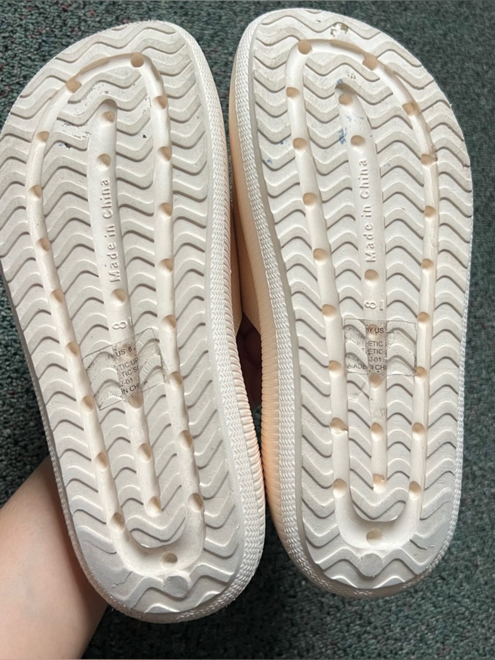 BEBE White Cream Rubber Summer Swim Platform Sandals Slides Slipper Shoes Sz 8 - Picture 13 of 16